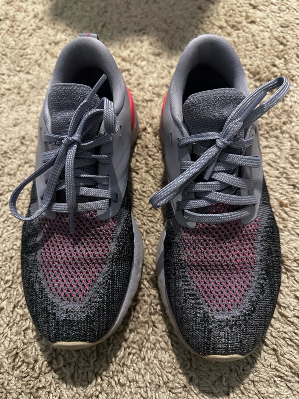 Nike Athletic Running Sneakers - Gray and Pink
